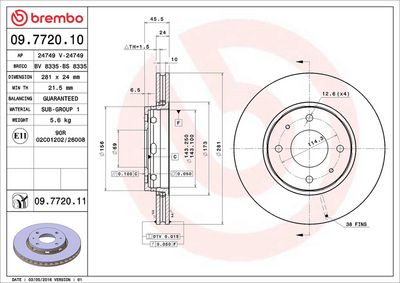 Bremžu diski BREMBO 09.7720.10