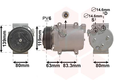 Компрессор, кондиционер VAN WEZEL 5900K121