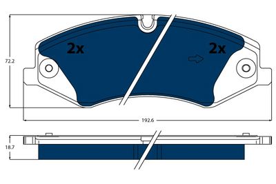 Bremžu uzliku kompl., Disku bremzes TRW GDB1898BTE