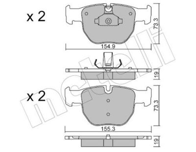 Bremžu uzliku kompl., Disku bremzes METELLI 22-0598-0