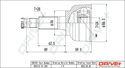 Шарнирный комплект, приводной вал Dr!ve+ DP2110.10.1281