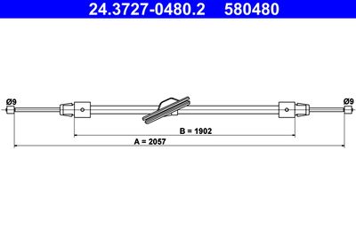 Тросик, cтояночный тормоз ATE 24.3727-0480.2