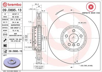 Bremžu diski BREMBO 09.D895.13