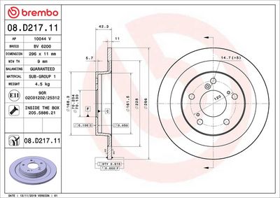 Тормозной диск BREMBO 08.D217.11
