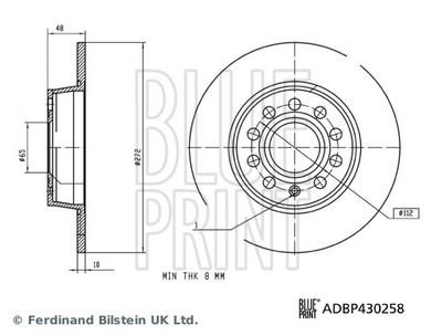 Тормозной диск BLUE PRINT ADBP430258