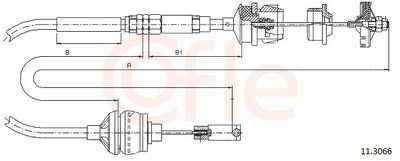 Трос, управление сцеплением COFLE 92.11.3066