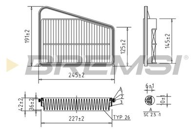 Воздушный фильтр BREMSI FA2534