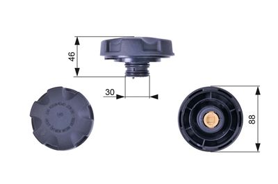 Крышка, резервуар охлаждающей жидкости GATES RC241