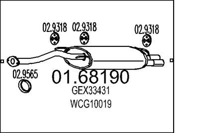 Глушитель выхлопных газов конечный MTS 01.68190