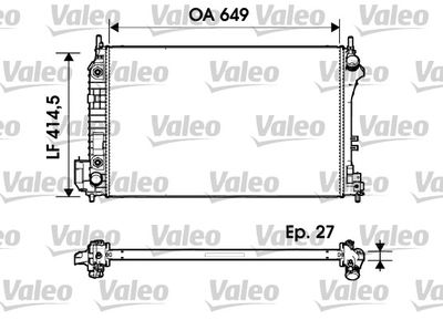 Радиатор, охлаждение двигателя VALEO 732947