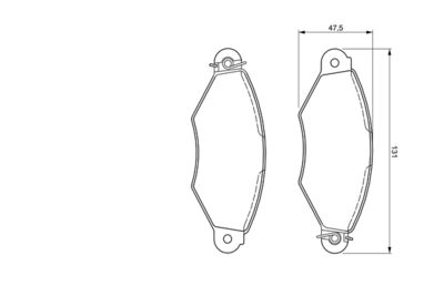 Bremžu uzliku kompl., Disku bremzes BOSCH 0 986 424 487