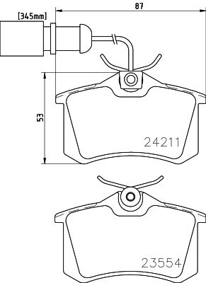 Bremžu uzliku kompl., Disku bremzes HELLA PAGID 8DB 355 013-131
