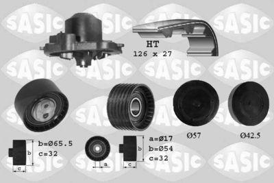 Ūdenssūknis + Zobsiksnas komplekts SASIC 3904008