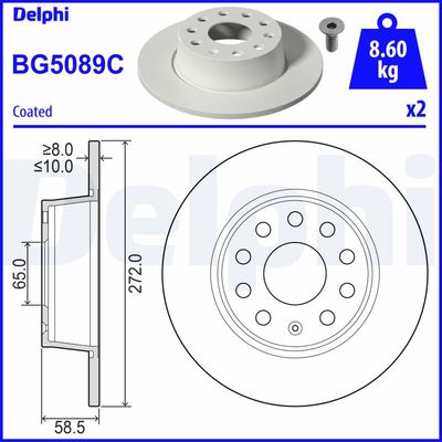 Тормозной диск DELPHI BG5089C
