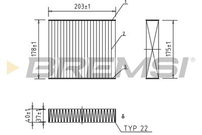 Фильтр, воздух во внутренном пространстве BREMSI FC0890C