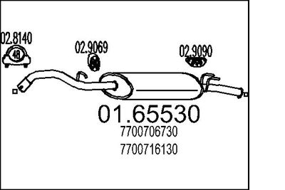 Глушитель выхлопных газов конечный MTS 01.65530