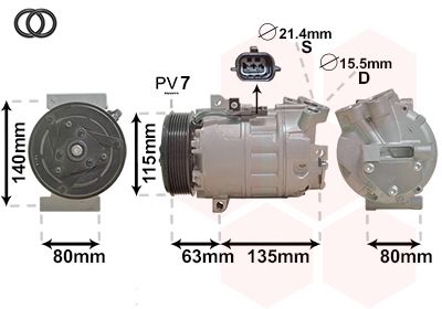 Компрессор, кондиционер VAN WEZEL 4300K486