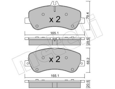 Комплект тормозных колодок, дисковый тормоз METELLI 22-0825-0