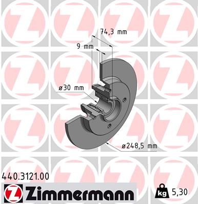 Тормозной диск ZIMMERMANN 440.3121.00