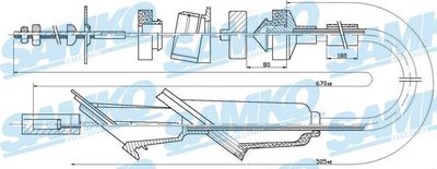 Трос, управление сцеплением SAMKO C0020C