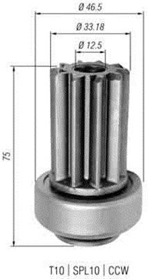 Ведущая шестерня, стартер MAGNETI MARELLI 940113020342