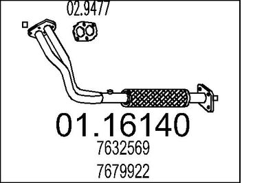 Труба выхлопного газа MTS 01.16140
