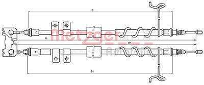 Тросик, cтояночный тормоз METZGER 10.5336