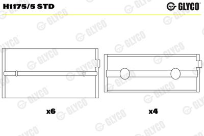 Подшипник коленвала GLYCO H1175/5 STD