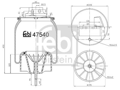 Pneimoatsperes spilvens, Pneimopiekare FEBI BILSTEIN 47540