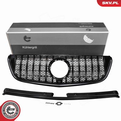 grill Mercedes GTR,czarny połysk,MERCEDES Vito (W447, 2016-2019),A447880002 ESEN SKV 66SKV609
