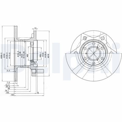 Тормозной диск DELPHI BG302
