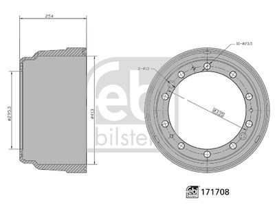 Тормозной барабан FEBI BILSTEIN 171708