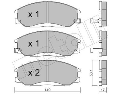 Комплект тормозных колодок, дисковый тормоз METELLI 22-0364-0