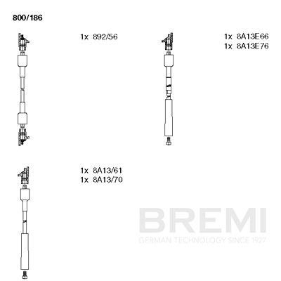 Комплект проводов зажигания BREMI 800/186