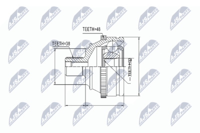 Šarnīru komplekts, Piedziņas vārpsta NTY NPZ-VW-006