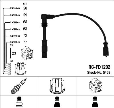 Augstsprieguma vadu komplekts NGK 5403