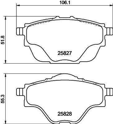 Bremžu uzliku kompl., Disku bremzes HELLA PAGID 8DB 355 021-001