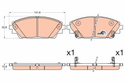Bremžu uzliku kompl., Disku bremzes TRW GDB3592