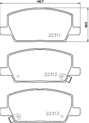Bremžu uzliku kompl., Disku bremzes HELLA PAGID 8DB 355 040-001