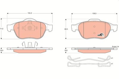 Комплект тормозных колодок, дисковый тормоз TRW GDB1468