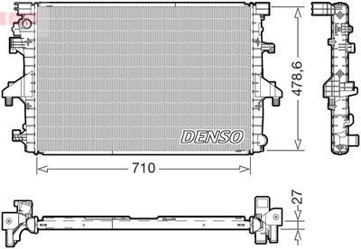 Радиатор, охлаждение двигателя DENSO DRM32055