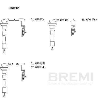 Комплект проводов зажигания BREMI 600/368