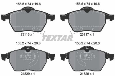 Bremžu uzliku kompl., Disku bremzes TEXTAR 2311602