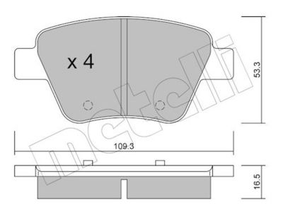 Комплект тормозных колодок, дисковый тормоз METELLI 22-0889-0