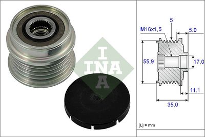 Механизм свободного хода генератора Schaeffler INA 535 0005 10