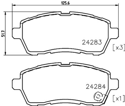 Bremžu uzliku kompl., Disku bremzes HELLA PAGID 8DB 355 025-501