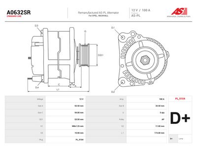 Ģenerators AS-PL A0632SR