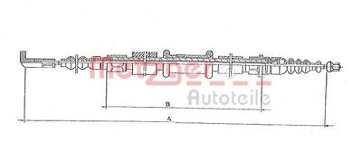 Тросик, cтояночный тормоз METZGER 251.25
