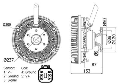 Сцепление, вентилятор радиатора MAHLE CFC 26 000S
