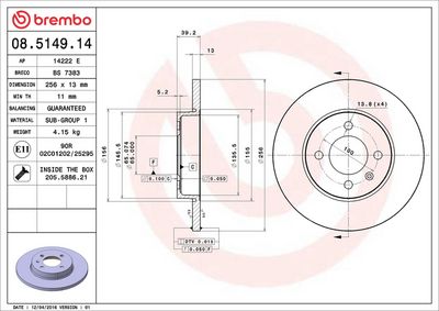 Bremžu diski BREMBO 08.5149.14